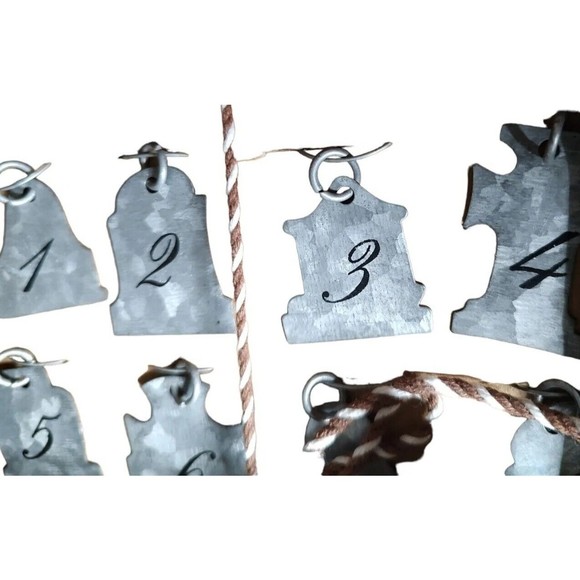 Pottery Barn Halloween Goth Wine Charms Set Of 12 Silver Metal Tombstones Gothic - Picture 4 of 9